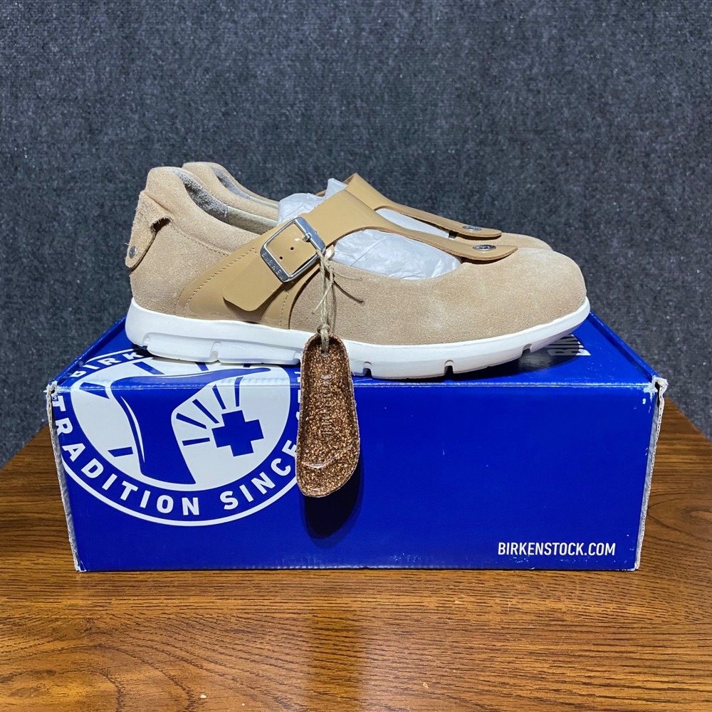 Birkenstock Tralee Mary‎ Jane Sand Suede T-Strap Shoes 1004620 EU 38 US 7 Narrow